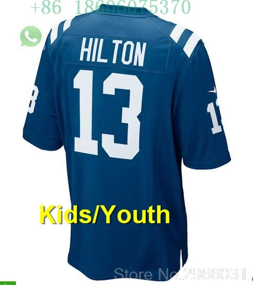 for kids youth А+++ качество для детей и подростков 12 лет Hilton 13 Quenton Нельсон 56 Пэйтона Мэннинга 10 Джерси Индианаполис - Цвет: for kids youth