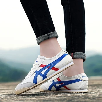 

Tiger Brand Men's Sneakers Breahtable Running Shoes For Men Flats Canvas Summer Sports Shoes Comfort Driving Shoes White Sneaker