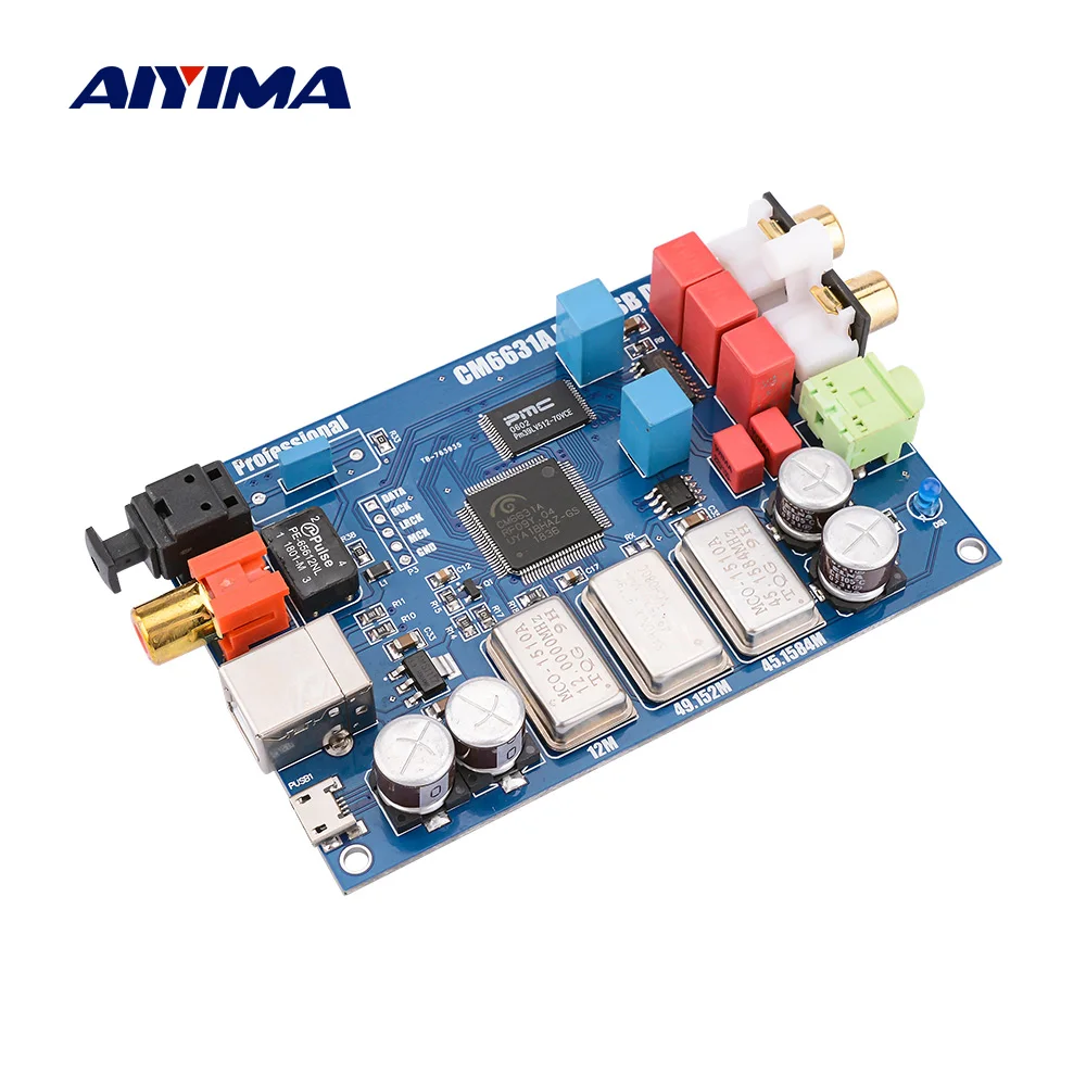 AIYIMA CM6631A цифровой интерфейс 32/24 бит 192K звуковая карта DAC USB к I2S/SPDIF коаксиальный