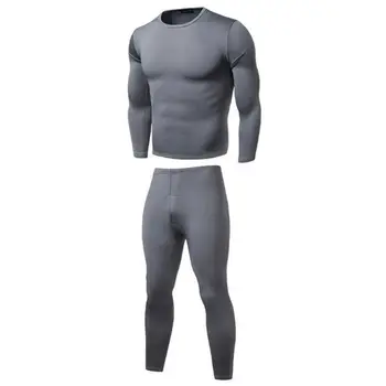 

2PCS Men's Autumn Winter Warm Ultra-Soft Thermal O-Neck Long Sleeve Top Long Pants Casual Solid Underwear Set Hot