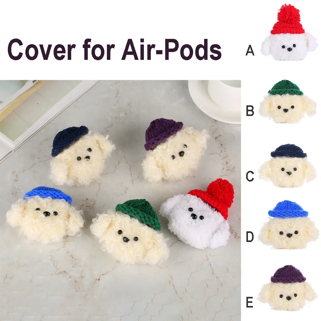 Чехол для Airpods, милый, не теряющийся, вязаный, плюшевый чехол s Для Air Pods, 2, чехол, Bluetooth, зарядка для наушников, коробка для airpods 926#2