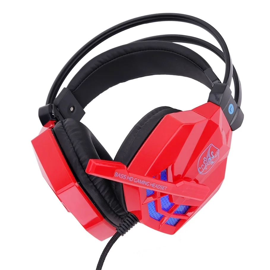 SY850MV модный дизайн игровые гарнитуры для дома и офиса проводные наушники с шумоподавлением с микрофонами для компьютеров ПК - Цвет: Red Blue