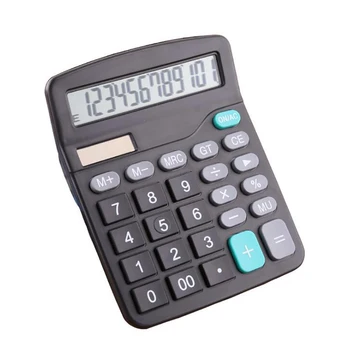 

Electronic Standard Function Desktop Calculator with 12 Digit Large Display, Solar Battery LCD Display Office Calculator, Black