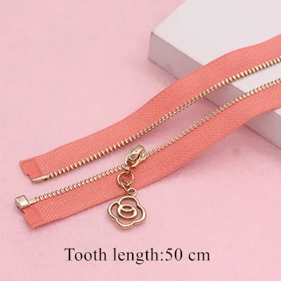 3# 50cm-75cm Metal Copper Zipper Head Open-end Zip Closure for Sewing Clothes Bag Skirt Zipper Repair Kit DIY Accessories 2pcs - Цвет: 32