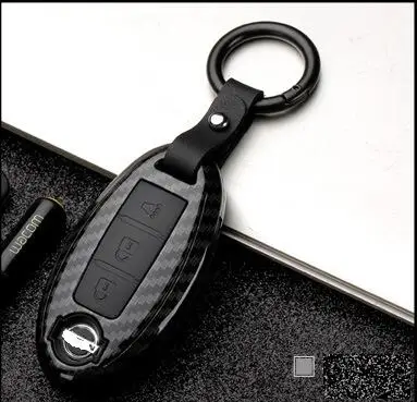 B Carbon Black Углеродное волокно ABS оболочка автомобиля дистанционного ключа чехол для Nissan Qashqai J10 J11 X-Trail t31 kicks Tiida Pathfinder муранское Примечание Juke - Название цвета: B Carbon Black