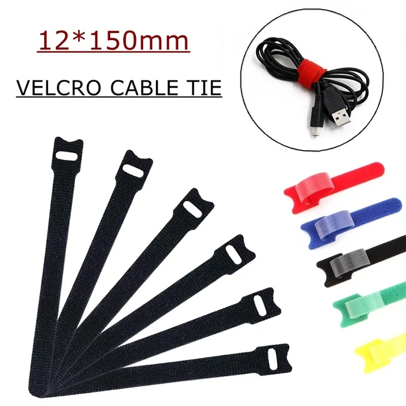 Hooks /& Loops Tape 10pcs Magic Sticky Self Adhesive Nylon Sticky Cable Ties Wire Strap Cord Wrap Fastening Organizer Management