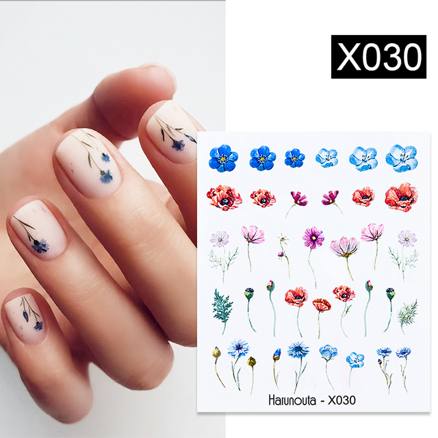 1 Sheet Nail Water Decals Transfer Lavender Spring Flower Leaves Nail Art Stickers Nail Art Manicure DIY