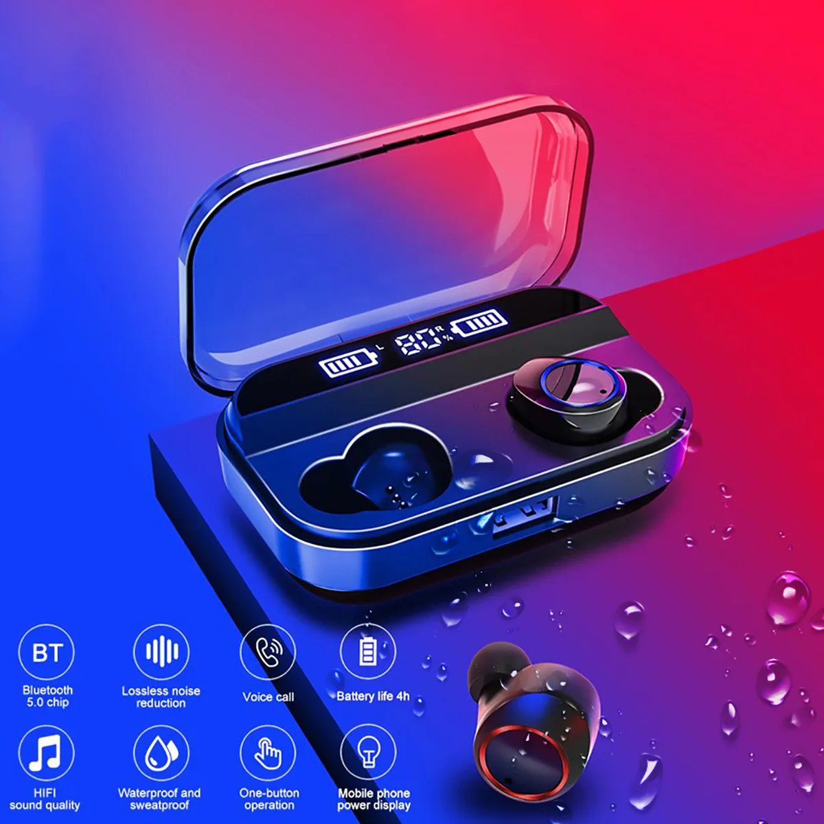 Беспроводная bluetooth-гарнитура X11 TWS 5,0 с сенсорным управлением и дисплеем питания с 3500 мАч для мобильных телефонов с отсеком для зарядки