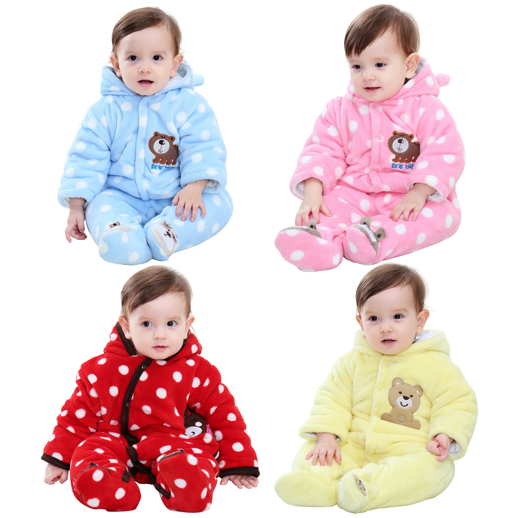 

Baby Onesie Winter Style Thick Warm Romper Baby out Long Sleeve Cartoon Crawling Clothes 0-1-Year-Old Clothes
