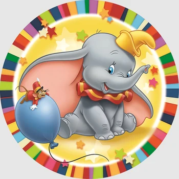 

Circle Round Backdrop Circus Baby Dumbo Background Children 1st Birthday Party Photo Booth Studio Banner Photocall