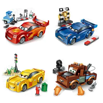 

LOZ1616-19 Super Sports Racing Car Lightning Jackson Storm Trailer Mater Truck Anime Figure Model Toys for Children Gifts