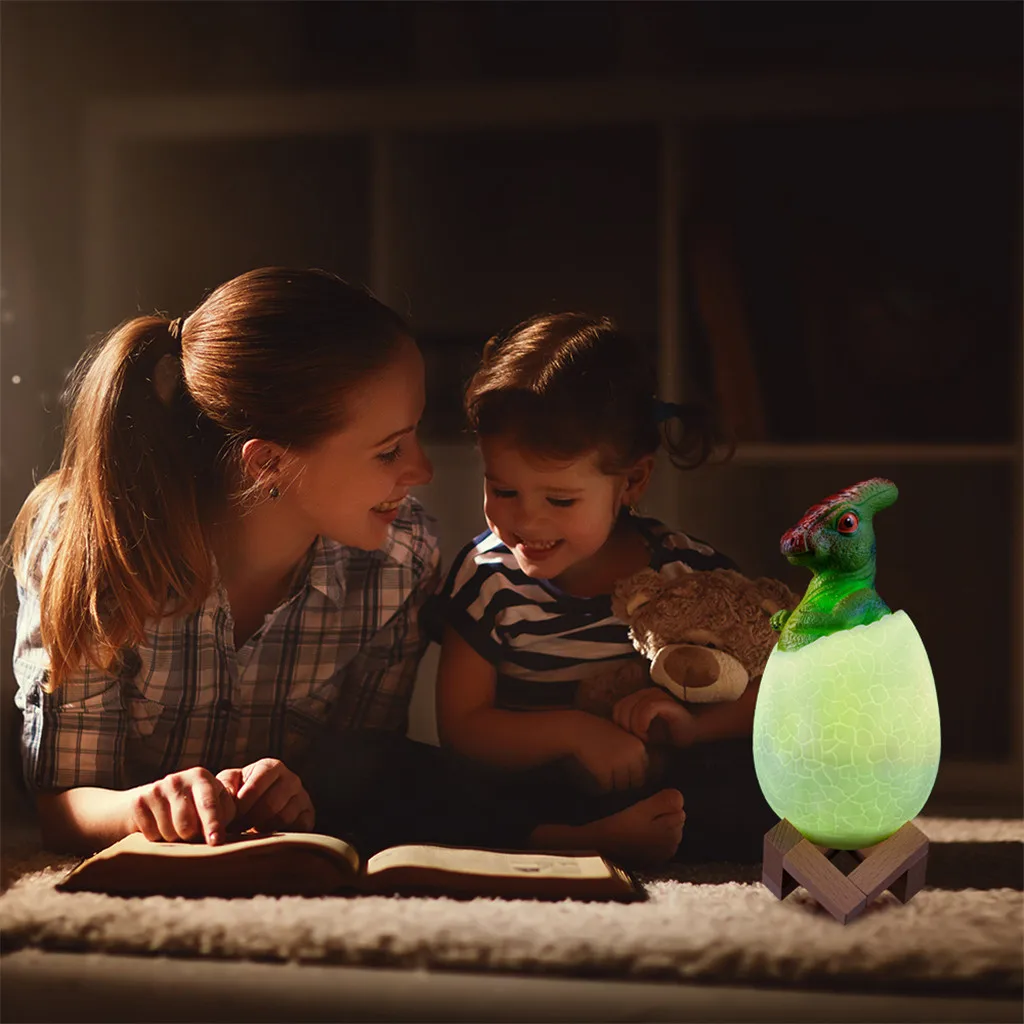 3D Dinosaur Light Night Light Rechargeable 3 Color Control Light 16 Color Change Light Remote Control Bedside Lamp Table Lamp