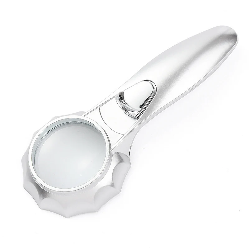 magnifiers Портативное увеличительное стекло 4X Лупа с 6 светодиодный подсветкой диаметр лупы портативный для чтения хобби ремесла ремонт - Цвет: magnifiers