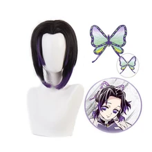 Косплей Костюм для косплея, парик+ головной убор с бабочкой, аниме, волосы, короткие, widow's пик