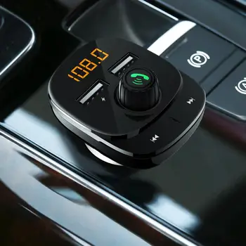 

Fm Transmitter Car Multifunction Modulator Handsfree Voice Bluetooth MP3 Player Dual USB Smart Fast Cigarette Lighter Charger