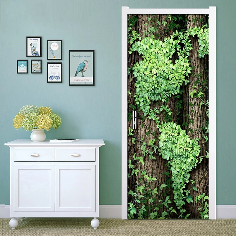Self Adhesive 3d Door Sticker Home Decor Trees Waterproof Wallpaper Printing PVC Poster Wall Art Picture Suit For Children Room - Цвет: Door XRL6144-01