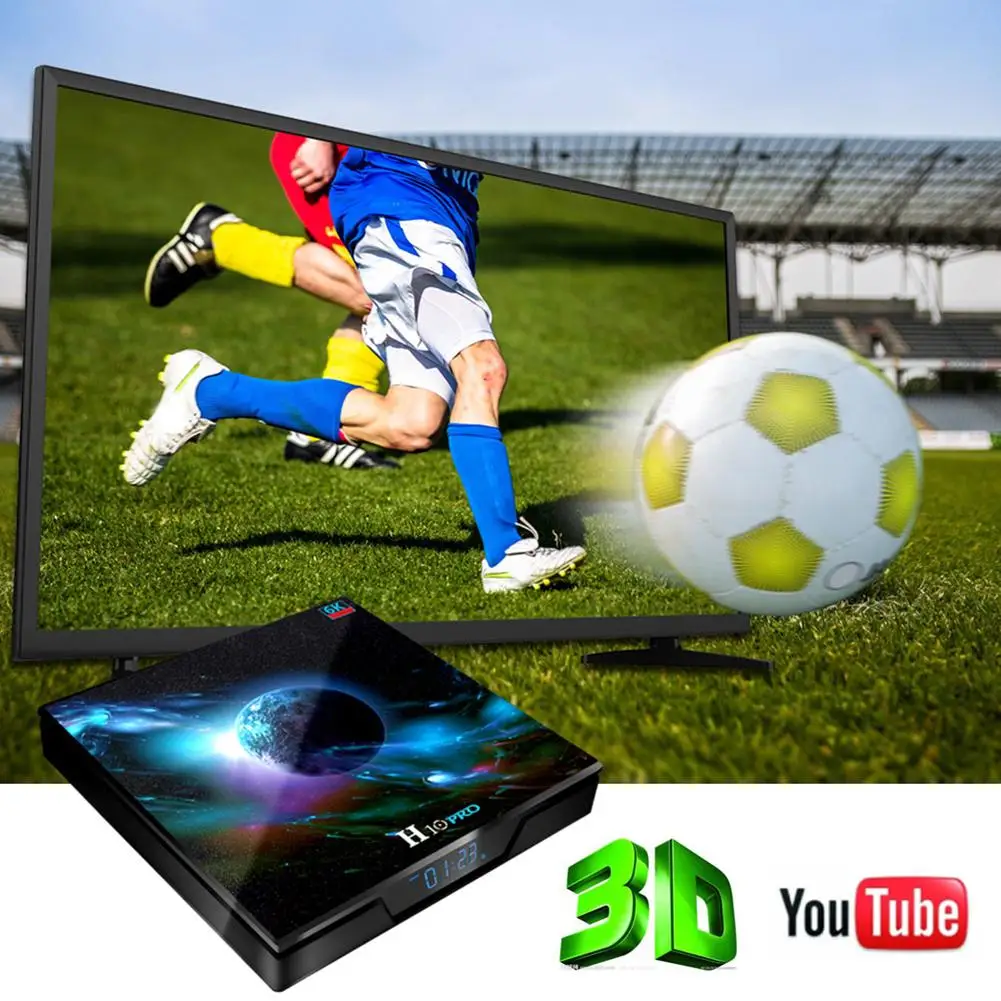 New 4+64GB Set Top Box Quad Core 64-bit 6K HDMI Smart TV Box Android 9.0 OS 1080P HD Set-Top TV Box Built In 2.4G Remote Control