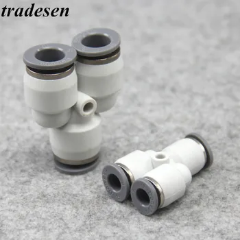 

Pipe Fittings Plastic Pneumatic Connector Fitting Quick Push For Air Water Connecting PY PW Connect 4 6mm 8mm 10mm 12mm Y Shape