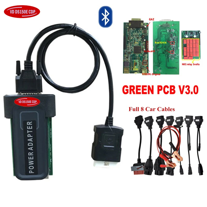 2015R3 с keygen/ для autocoms Pro bluetooth V3.0 vd ds150e cdp автомобильный и грузовик диагностический инструмент+ полный 8 автомобилей/грузовиков Кабели