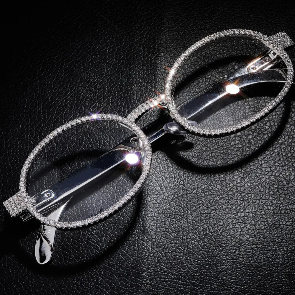 JINAO Iced Out Золотые очки с покрытием Ретро Круглые Солнцезащитные очки для женщин Винтажные Солнцезащитные очки Bling кубический циркон хип-хоп ювелирные изделия