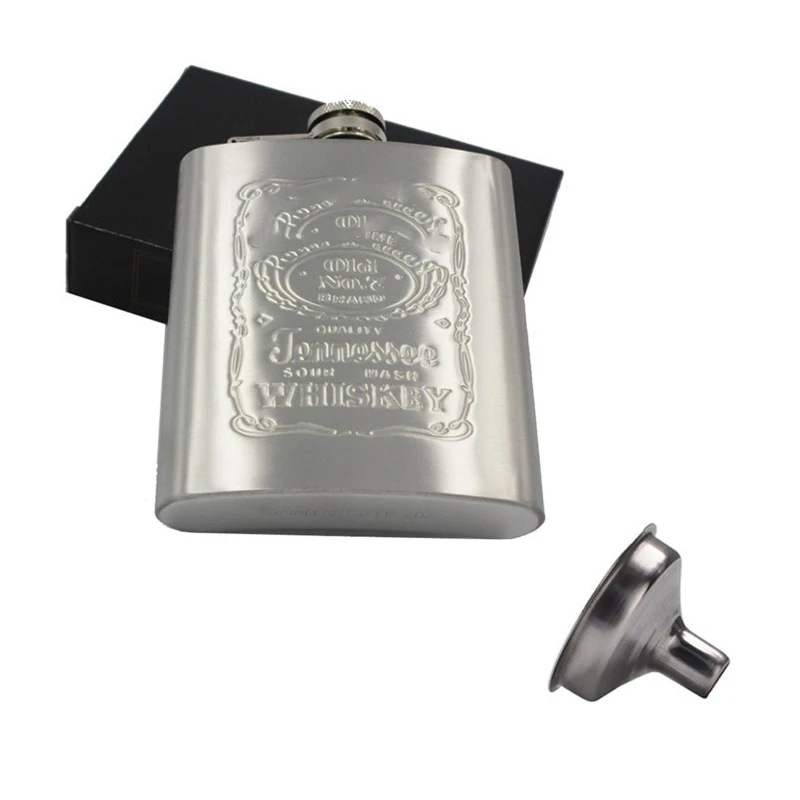 8oz Pocket Hip Flask Alcohol Bottle Travel Engraved Wine Drink Pot