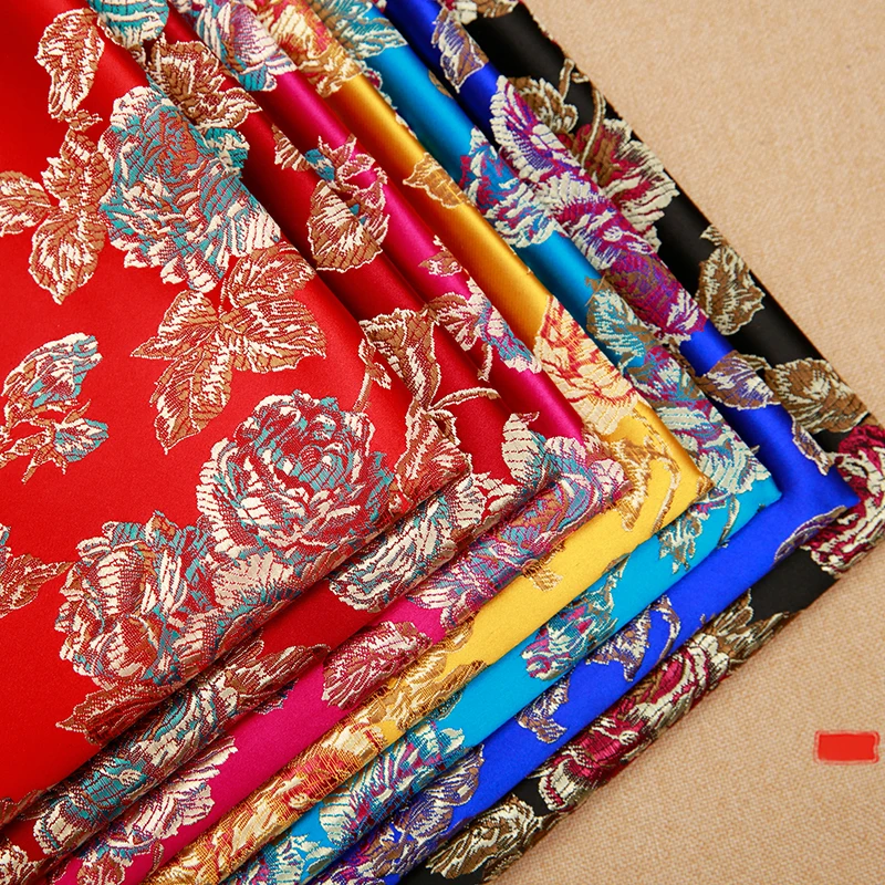 Chinese satin fabric brocade jacquard silk fabrics DIY material for sewing cheongsam and kimono | Дом и сад