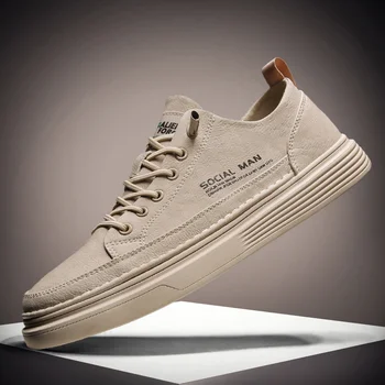

2020 Autumn Mens Designer Sneakers White Khaki Men Flats Sneakers High Quality Leather Shoes Men Rubber Sole Fashion Sneaker Men