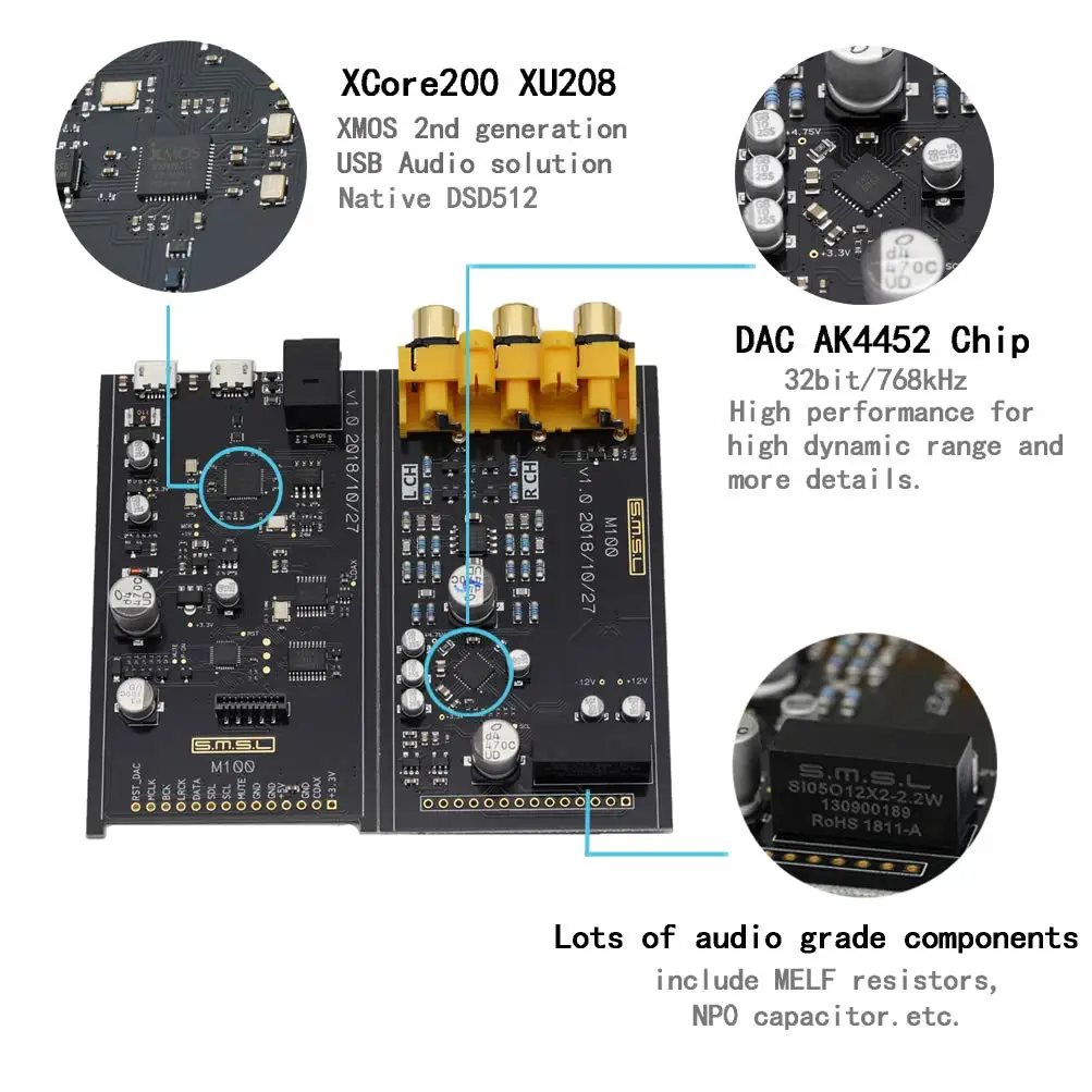 SMSL SP100 усилитель для наушников SMSL M100 DAC декодер аудио 6N3 ValveTube AMP AK4452 чип DSD512 Spdif USB DAC Amp XMOS XU208