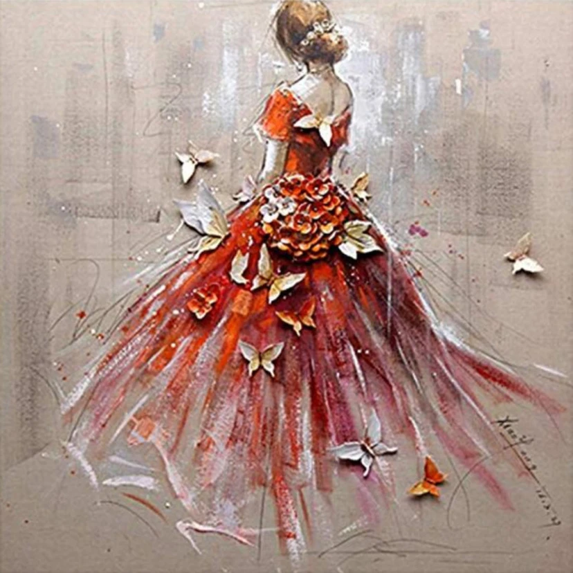 Diamond Painting Abstract printed girl DIY Embroidery Kits Handmade Gift Needlework Rhinestone Mosaic Picture WG1722 | Дом и сад