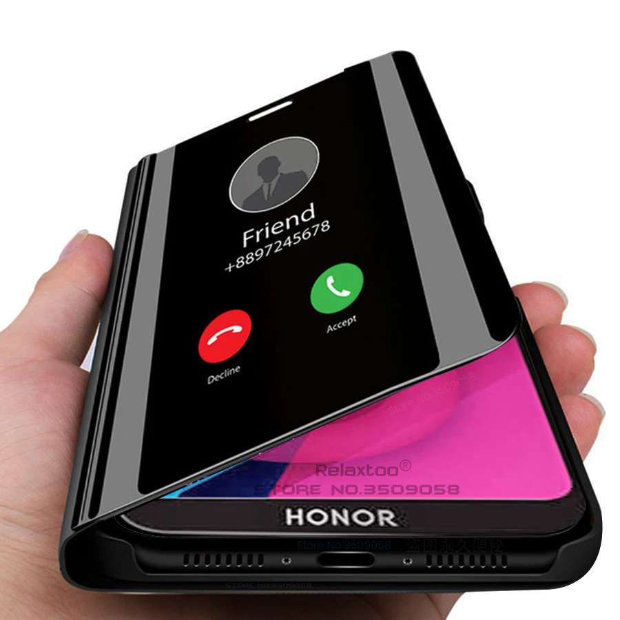 

mirror flip case on honor 8s cover cases for huawei honor 8s 8a 8c 8x honer 8 s a c x honor8s honor8a honor8c honor8x stand case