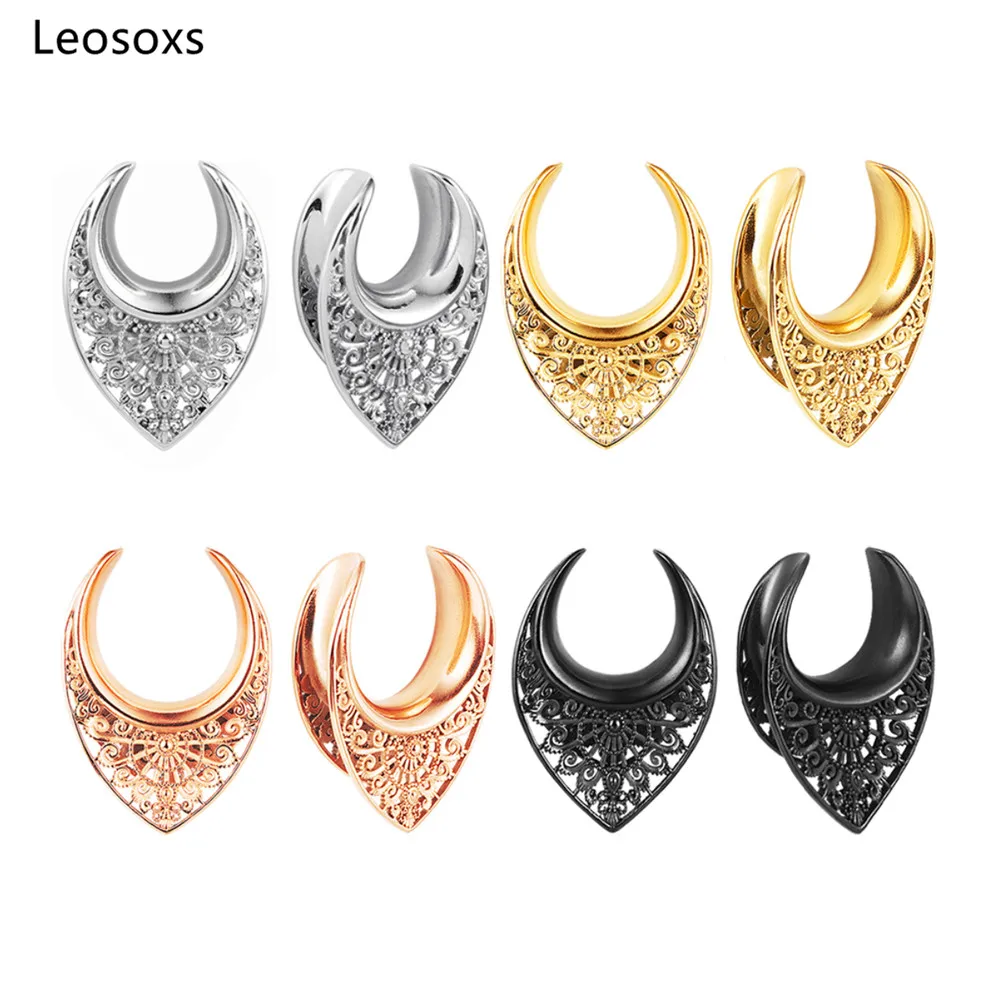 

Leosoxs 1 Pair Saddle Ear Tunnel Plugs Ear Gauges Ear Stretchers Expander 12-25mm Body Jewelry Piercings for Men and Women