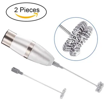 

Stainless Steel Electric Milk Frother Mini Whisk Handheld Blender Coffee Mixer Whisks Home Kitchen Accessories