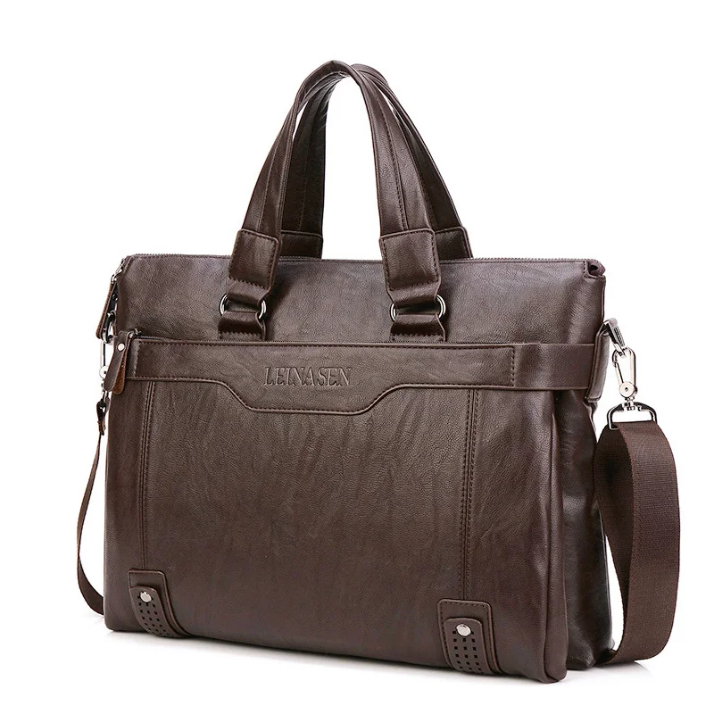 

2020 Men's leather briefcase made of pu14 inch Men's shoulder bag for men shoulder bag business briefcase bag laptop