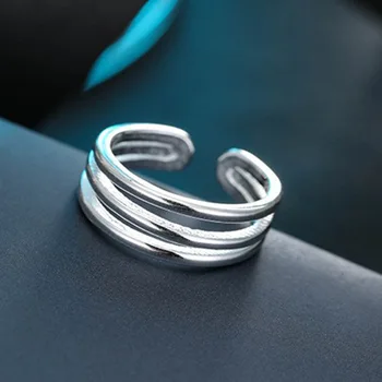 

Bohemian Vintage 925 Sterling Silver Layer Chains Rings for Women Wedding Jewelry Adjustable Antique Rings Anillos