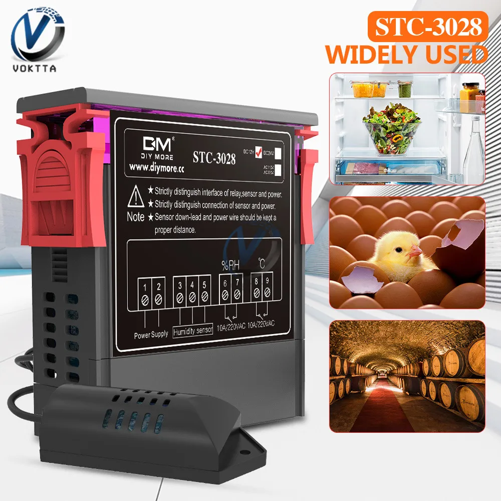 STC 3018 3028 3008 12 V 24 110 220 Цифровой Температура контроллер двойной Дисплей зонд