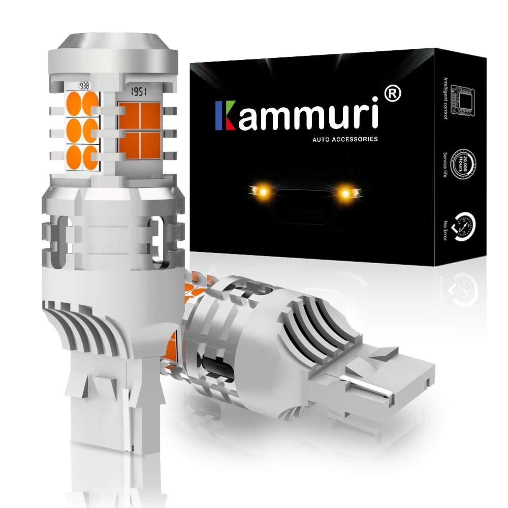 KAMMURI Canbus Amber T20 W21W WY21W 7440 7440NA светодиодный светильник с поворотным сигналом без