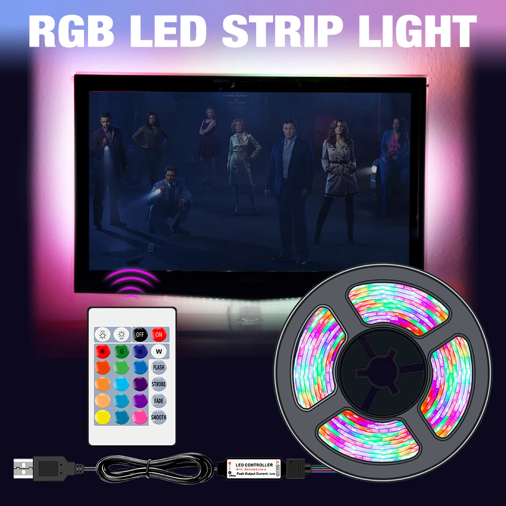 USB Беспроводной ленточная лампа светодиодный RGB ФИТА Водонепроницаемый RGBW Пульт