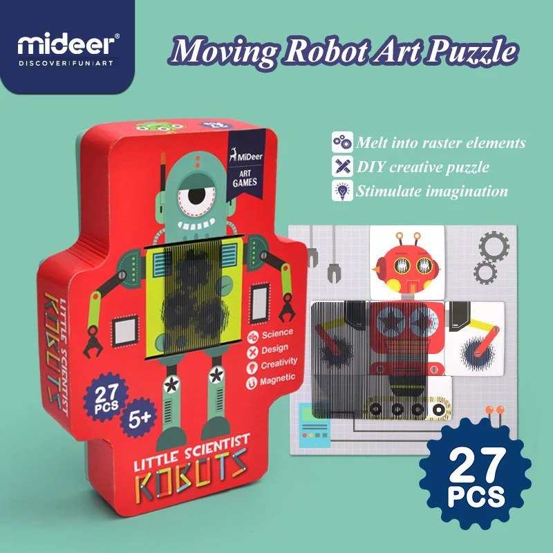 MiDeer, робот, игрушка, От 5 до 14 лет, Растровая игра, робот, игрушки, головоломка, креативная магнитная головоломка, игрушка, сделай сам, робот-головоломка