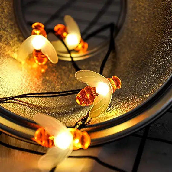 Солнечные гирлянды 20LED Открытый водонепроницаемый имитация меда пчелы декор для