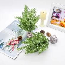 24cm branco neve criptografia árvore verde mini ornamento artificial árvore decoração de mesa ano novo decoração para casa
