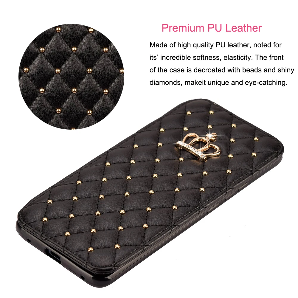 Чехол LAPOPNUT Bling для Iphone 11 Pro X 7 Xr Xs Max 8 Plus Apple 6 6s Imperial Wallet Crown кожаный откидной складной чехол с бриллиантами