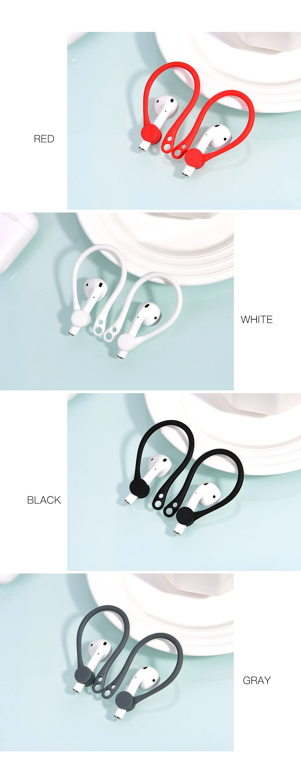 For Apple AirPods Case Silicone Wireless Earphone AirPods Protective Accessories Protector Earhooks Sports Anti-lost Ear Hook7