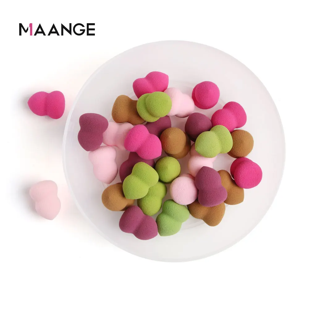 MAANGE 30 шт. мини-спонж для макияжа, косметический спонж, пудра, спонж для гладкого макияжа, губка для макияжа, инструменты для макияжа, аксессуары - Цвет: 30Pcs-Gourd shape