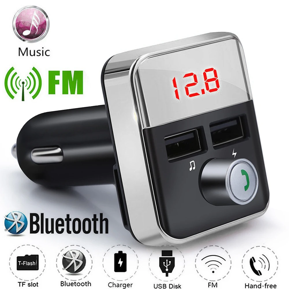 Автомобильный Bluetooth fm-передатчик музыкальный многофункциональный стерео звук двойной USB MP3 плеер быстрое зарядное устройство радио цифровой беспроводной громкой связи