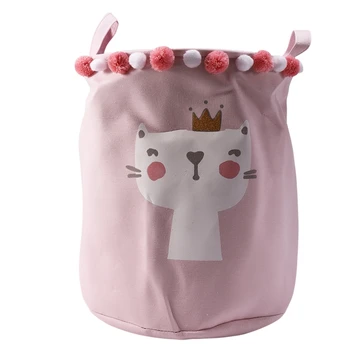 

Folding Laundry Basket Cartoon Storage Barrel Standing Toys Clothing Storage Bucket Laundry Organizer Holder Pouch Household