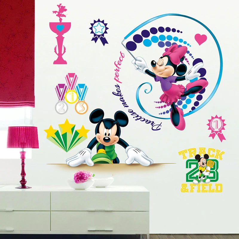 Cartoon Disney Mickey Minnie Sports Meeting Wall Stickers For Nursery Kids Rooms Home Decor Wall Decals PVC Mural Art Wallpaper Cartoon Disney Mickey Minnie Sports Meeting Wall Stickers For Nursery Kids Rooms Home Decor Wall Decals PVC Mural Art Wallpaper