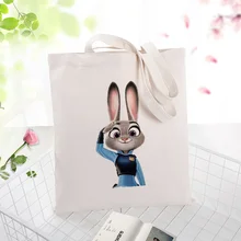 Холщовая Сумка-тоут Zootopia серийная Повседневная сумка для покупок текстовый DIY пользовательский принт логотип экологический многоразовый Рециркулирующий мешок