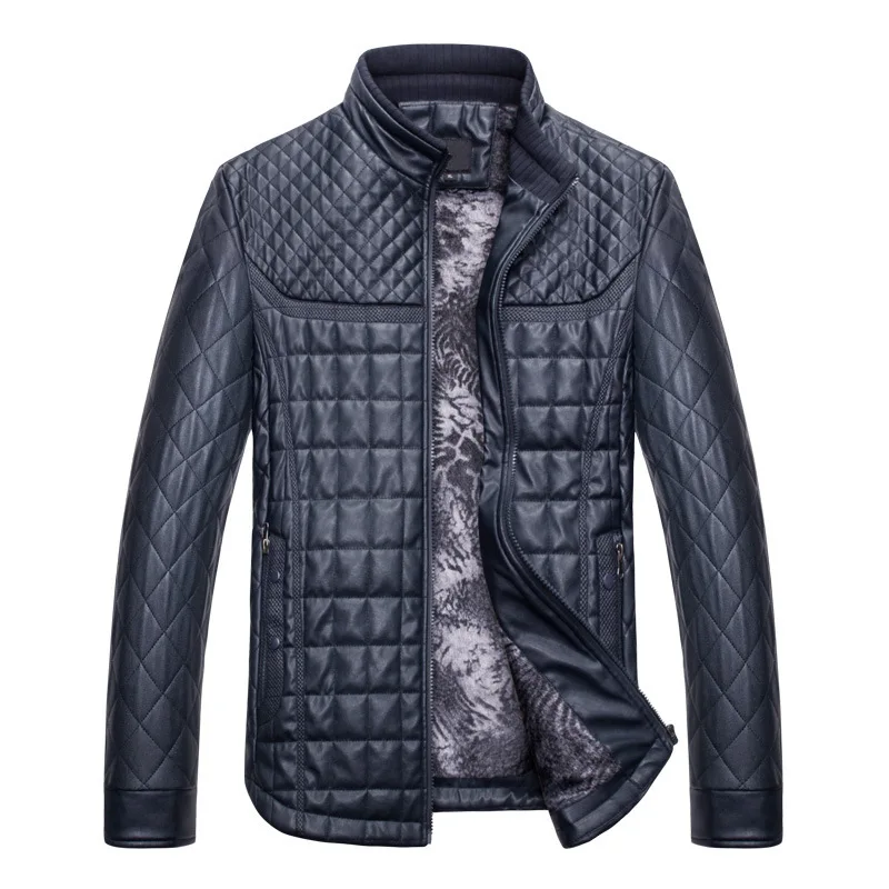 AliExpress, мужская куртка из искусственной кожи, стиль, осень и зима, бархатная, со стоячим воротником, кожаная куртка, молодежное пальто