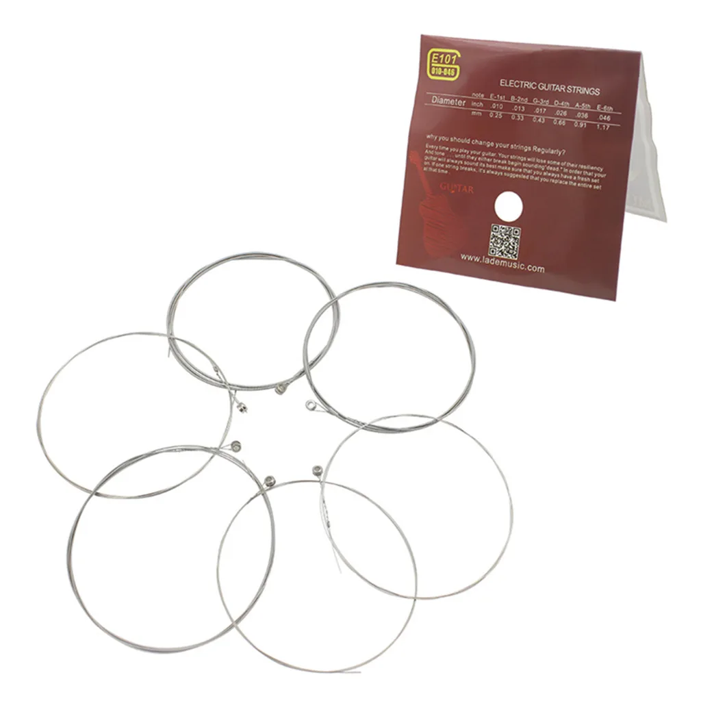 6pcs Nickel Alloy E-B-G-D-A-E Guitar Strings Electic Guitars Gift Irin E101