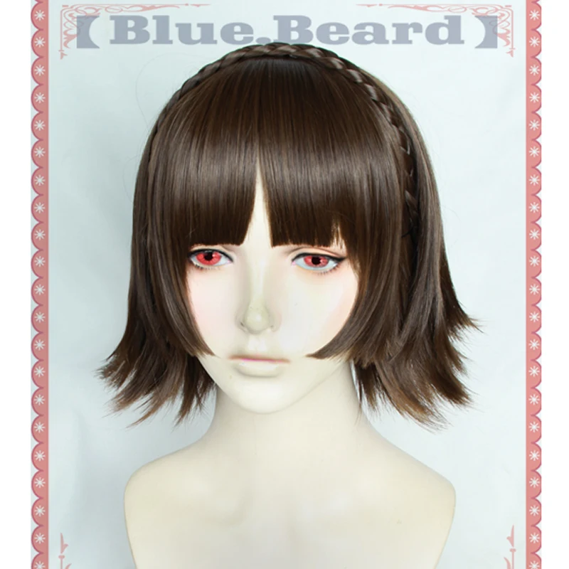 

Persona5 Makoto Niijima Short Hair Cosplay Wig Halloween Role Play Wig P5 Synthetic Hair